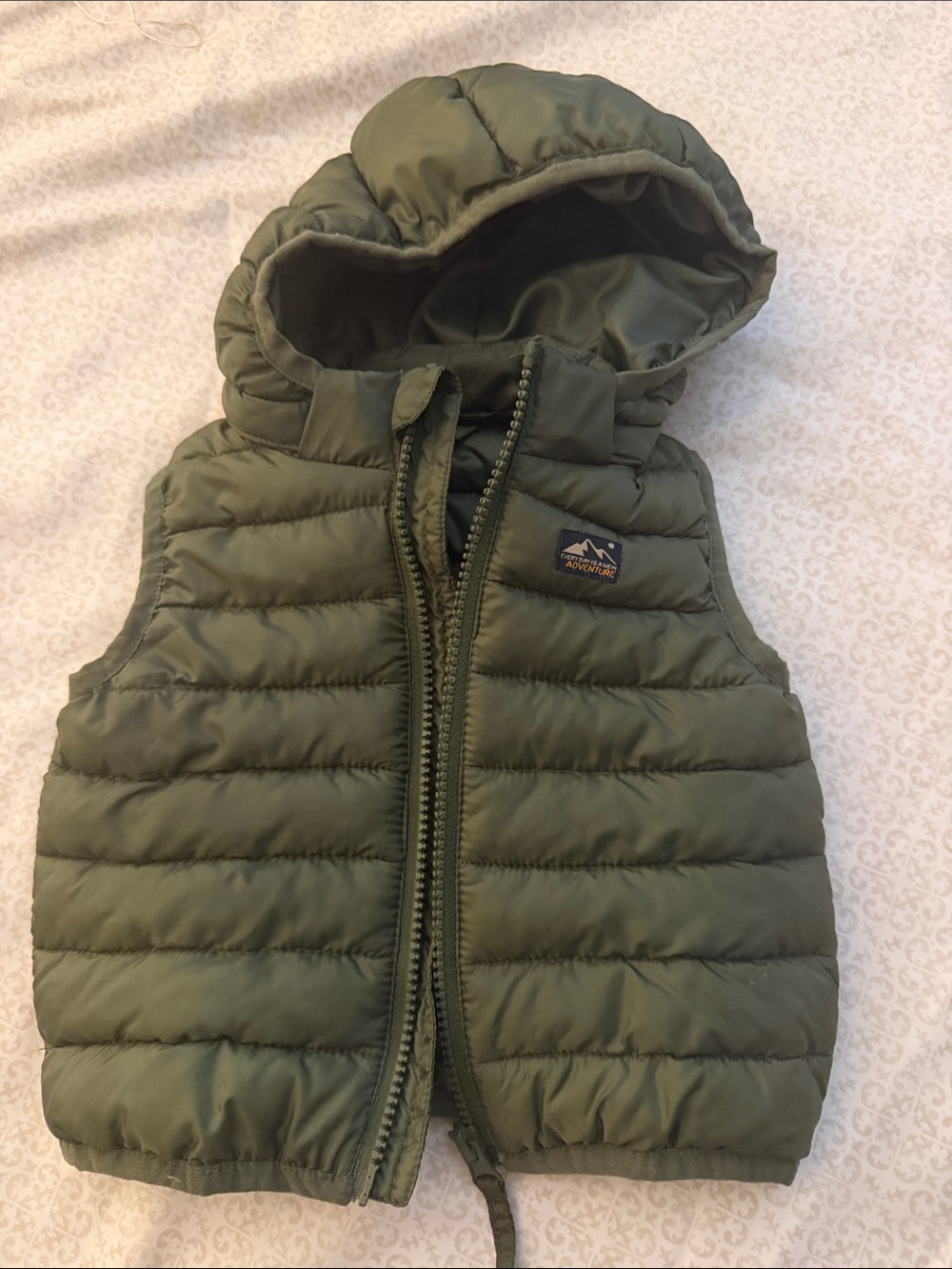 H&M Kids Olive Green Quilted Hooded Puffer Vest